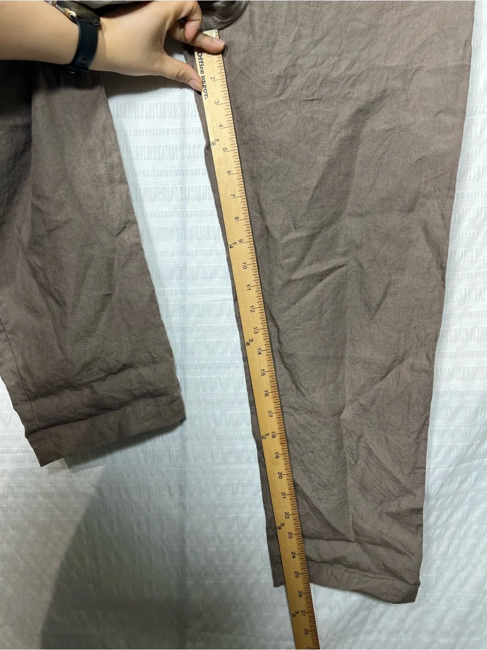 Pangaia Garterized Drawstring Track Pants in Brown Linen Size Medium